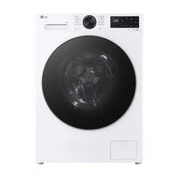 White washing machine LG F4X5011TLB, front view