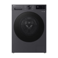 LG F4X5011TBB washing machine, front view with closed door