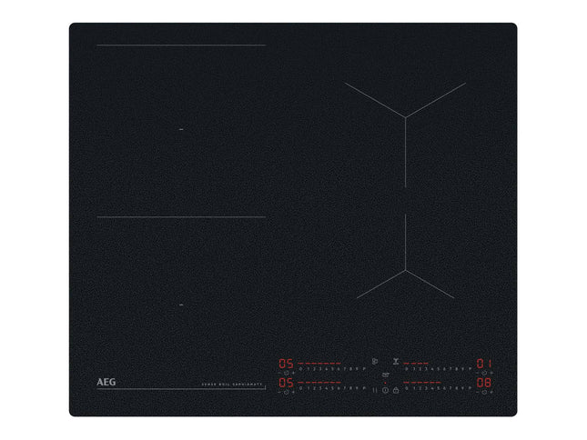 Melna indukcijas plīts virsma ar SaphirMatt un Hob2Hood AEG TI64IB10IZ