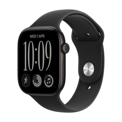 Apple Watch Series 12 GPS 46mm Aluminium черный, вид спереди