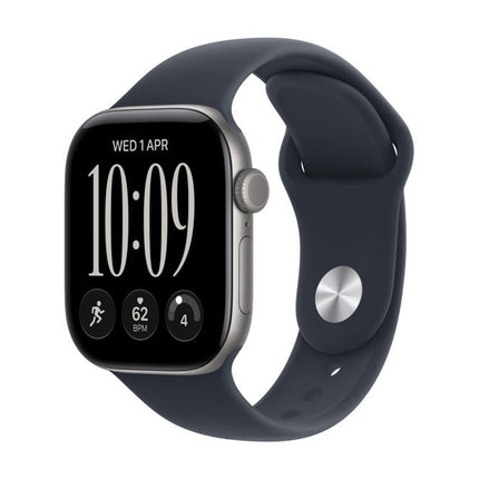 Apple Watch Series 12 42 mm Space Grey ar Navy Blue Sport Band, priekšpuse