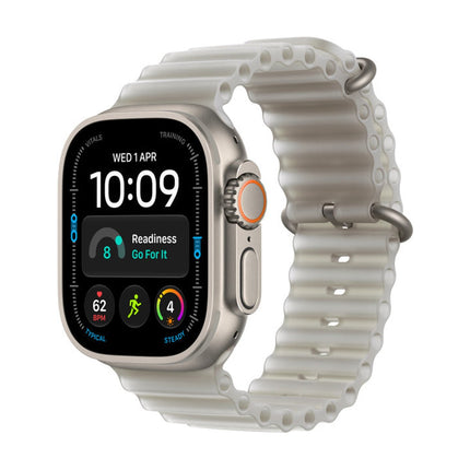 Apple Watch Ultra 4 Natural ar Translucent Grey Ocean Band, slīpi