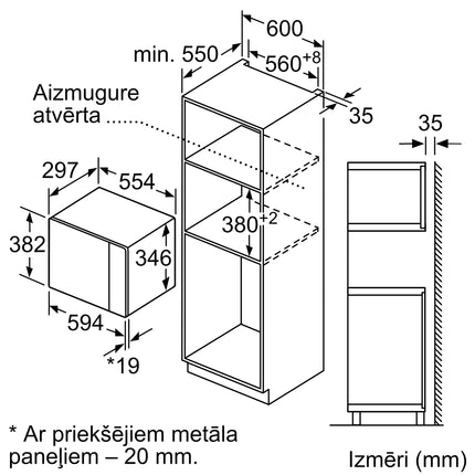 Bosch BFL520MS0 Iebūvējamā mikroviļņu krāsns, 5. attēls