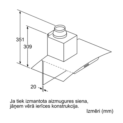 Bosch DWA66DM50 Sienas tvaika nosūcējs, фото 2
