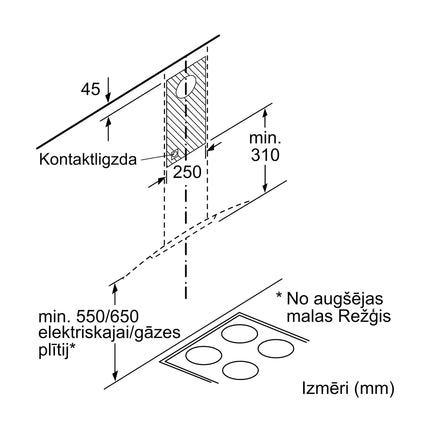Bosch DWA66DM50 Sienas tvaika nosūcējs, фото 4
