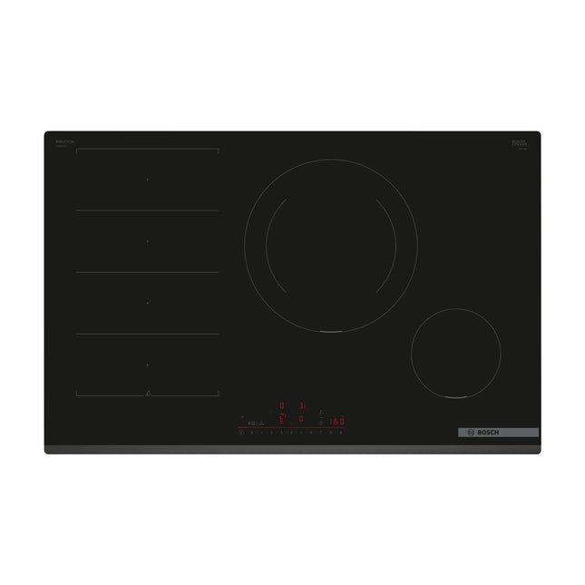 Melna indukcijas plīts virsma Bosch PXE831HC1E