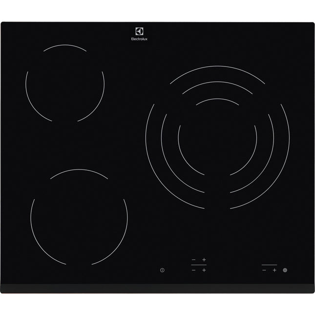 Melna stikla keramikas plīts virsma Electrolux EHF6232FOK