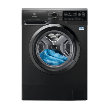 Серая узкая стиральная машина Electrolux EWS6326DXE, вид спереди