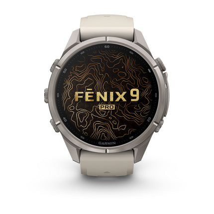 Garmin Fenix 9 Pro 43mm inReach Titanium Fog Gray, slīpi
