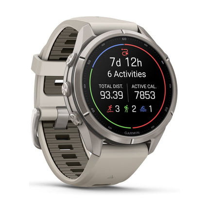 Garmin Fenix 9 Pro 43mm inReach Titanium Fog Gray, slīpi, 3. attēls