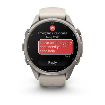 Garmin Fenix 9 Pro 43mm inReach Titanium Fog Gray, detaļa, 7. attēls