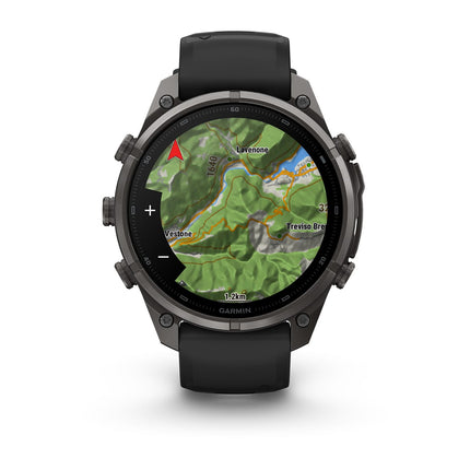 Garmin Fenix 9 Pro 47mm inReach Carbon Gray DLC Titanium, detaļa, 8. attēls