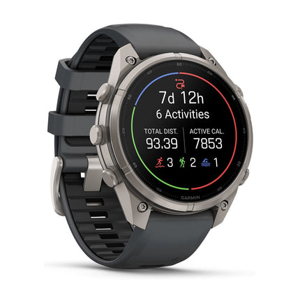 Garmin Fenix 9 Pro 47mm inReach Titanium Graphite, angled view
