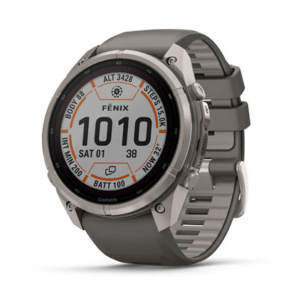 Garmin fēnix 9 Pro inReach Solar 51 mm Titanium Pebble Gray/Silver Gray, priekšpuse