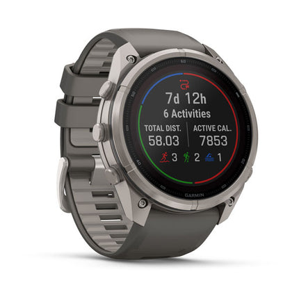Garmin fēnix 9 Pro inReach Solar 51 mm Titanium Pebble Gray/Silver Gray, slīpi