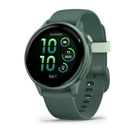 Garmin vívoactive 6 Metallic Jasper Green, front view