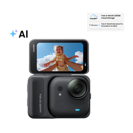 Insta360 GO Ultra Midnight Black, priekšpuse