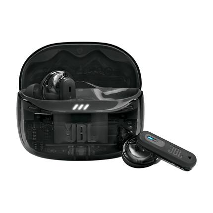 JBL Tune Beam 2 Ghost Black, ar futrāli