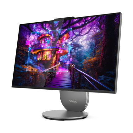 Lenovo Yoga AIO 27IAH10 Luna Grey, slīpi