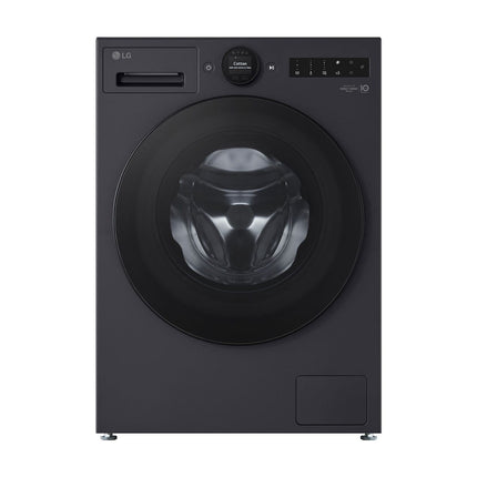 LG F2X70S9TBB veļas mašīna, skats no priekšas, aizvērtas durvis