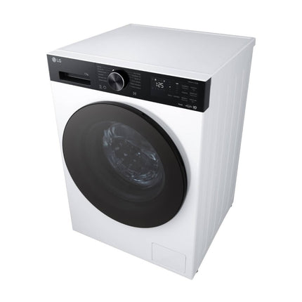 LG F4X5011TKB washing machine, view from above at an angle, right side