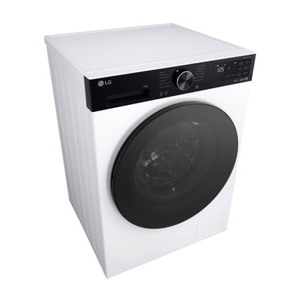 LG F4X5011TKB washing machine, view from above at an angle, left side