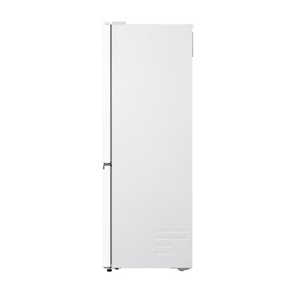 LG GBBS514CSW refrigerator with freezer below, side view with ventilation openings