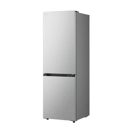 LG GBBS716CMB refrigerator with freezer below, angled front view, closed doors, image 2