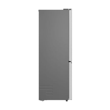 LG GBBS716CMB refrigerator with freezer below, side view, closed doors