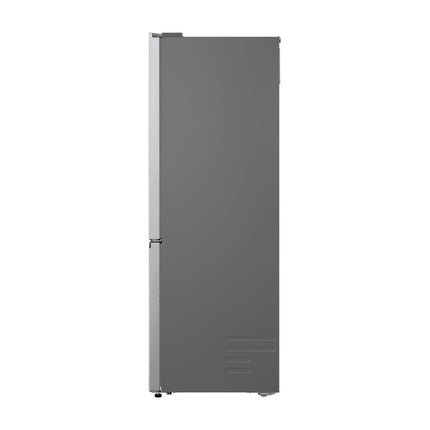 LG GBBS716CPY ledusskapis ar saldētavu apakšā, skats no sāniem, kreisā sānu siena