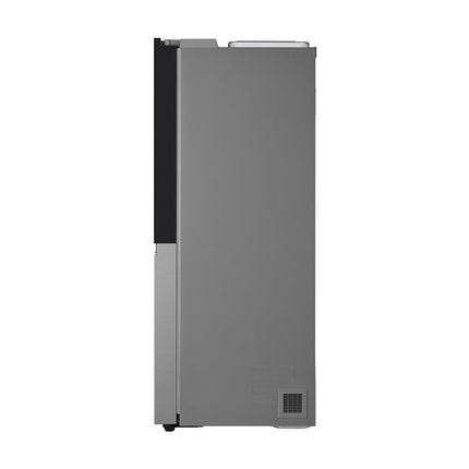 LG GSGV81PYLL divdurvju side-by-side ledusskapis, skats no sāniem ar ventilācijas režģi apakšā