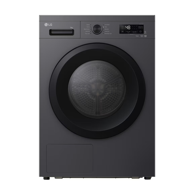 Melns siltumsūkņa veļas žāvētājs LG RHX1009NMB