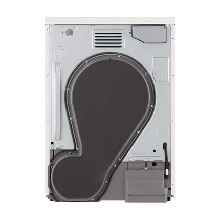 LG RHX1009NWB clothes dryer, rear view with ventilation grille and metal panel