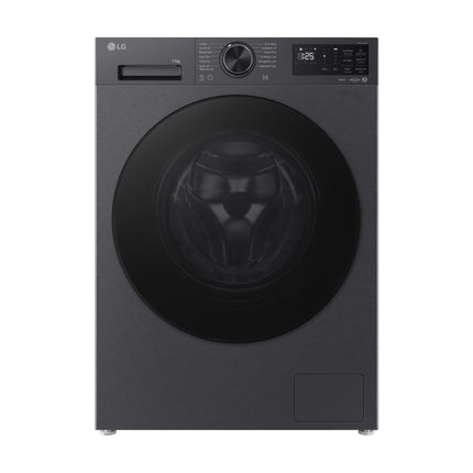 LG W4X5016TBB veļas mašīna ar žāvētāju, skats no priekšas ar aizvērtām durvīm