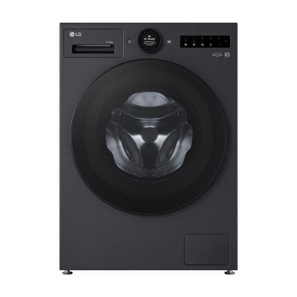 LG W4X7516TBB veļas mašīna ar žāvētāju, skats no priekšas ar aizvērtām durvīm