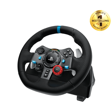 Logitech G29 Driving Force черный, вид под углом, фото 3