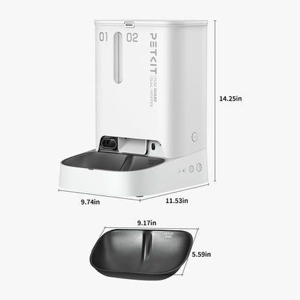 Petkit YumShare Dual-hopper, priekšpuse