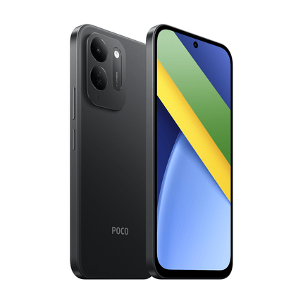 POCO C95 Pro black, front and back, angled
