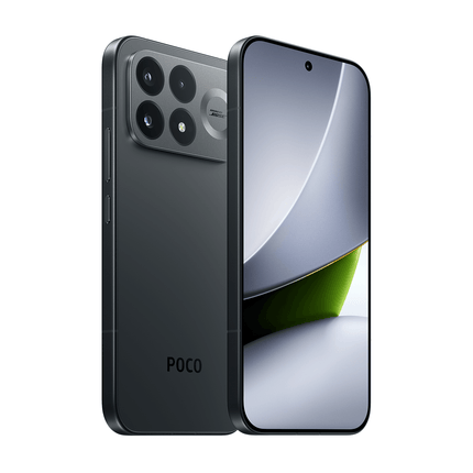 POCO F9 Pro melns, priekšpuse un aizmugure slīpi