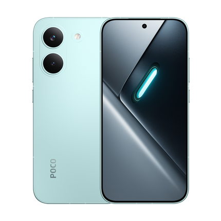 POCO X8 Pro Mint Green, priekšpuse un aizmugure slīpi