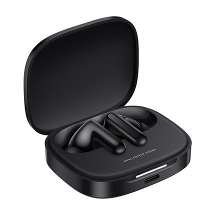Redmi Buds 6 Night Black, skats slīpi no priekšas