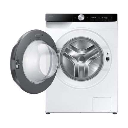 Samsung WW11DG6B85LKU4 washing machine, front view with open door and drum