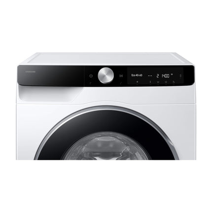 Samsung WW11DG6B85LKU4 washing machine, control panel with display and dial from the front
