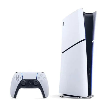 Sony PlayStation 5 Digital Edition melns un balts, slīpi