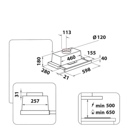 Whirlpool AKR 750 G SD Iebūvējamais tvaika nosūcējs, фото 4