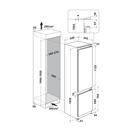 Whirlpool WHC20D023B1 SF Iebūvējams ledusskapis, 9. attēls