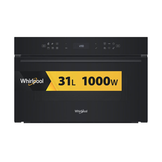 Melna iebūvējamā mikroviļņu krāsns ar grilu Whirlpool WMD7O4TB