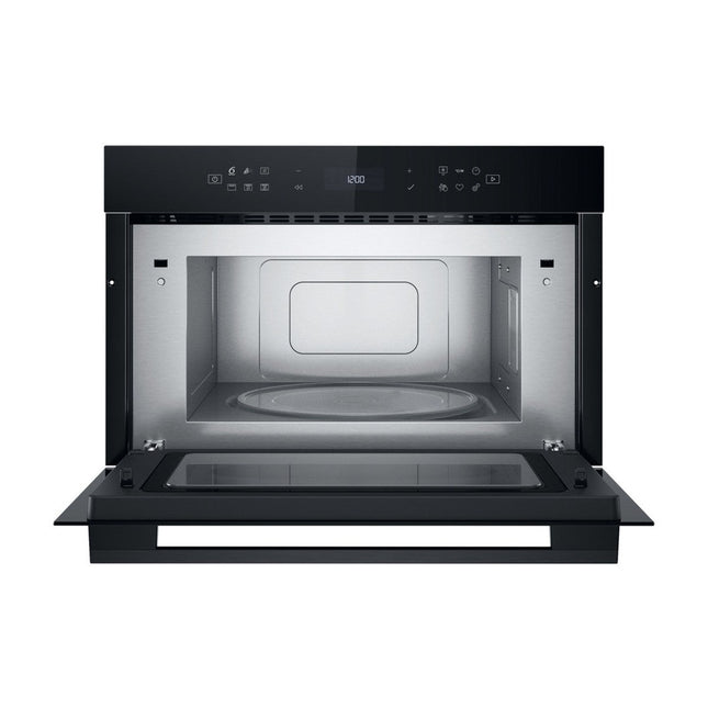 Melna iebūvējamā mikroviļņu krāsns ar grilu Whirlpool WMD7O4TB